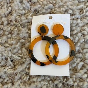 Fashion Jewelry Tortoise Shell Hoop Earrings